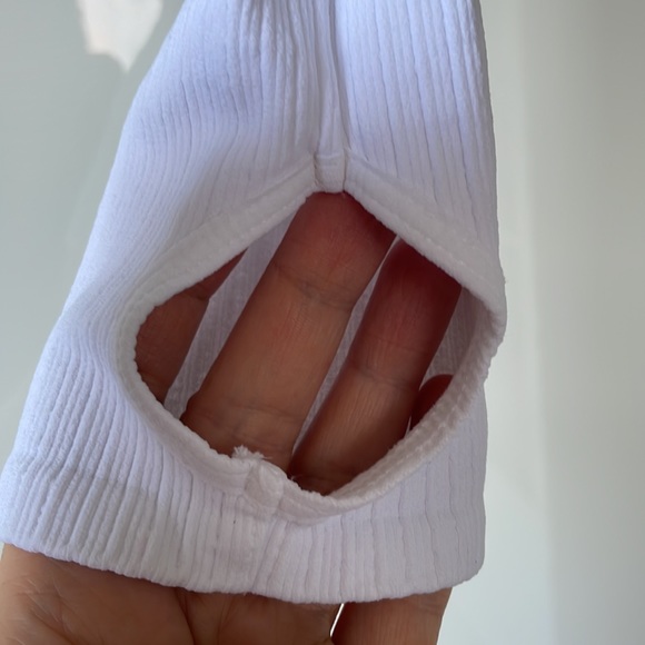 Free People Good Karma Crop Long Sleeve Layer Top In White Size-M/L NWOT - Picture 11 of 16